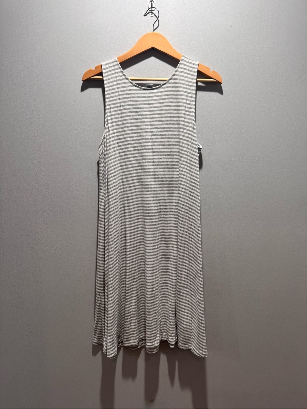 Old Navy Striped Sleeveless A-Line Dress - White & Gray